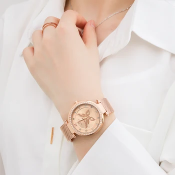 NAVIFORCE de la Moda de Oro de las Mujeres de la Mariposa del Reloj de Lujo de la Marca de Cuarzo reloj de Pulsera Elegante Chica de Regalo Hembra Reloj Relogio Feminino 2021
