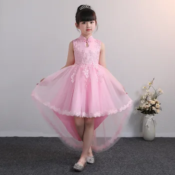 Nueva Navidad China estilo de Vestir Para Chicas Adolescente de Dama de honor de la Princesa Elegante de la Boda Vestido de Encaje Vestido de Fiesta Vestido Formal
