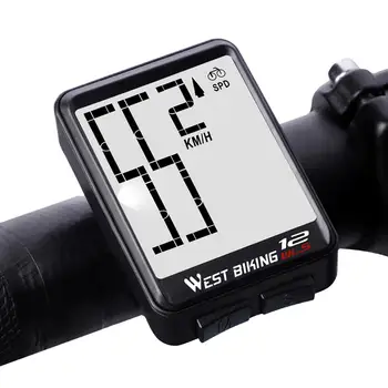 Al OESTE de la BICICLETA de Ordenador de Bicicleta a prueba de Lluvia Inalámbrico MTB Velocímetro Odómetro Cronómetro inglés Montar los Accesorios de Ciclismo
