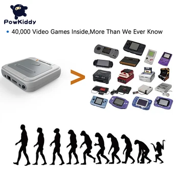 POWKIDDY Amlogic S905M WiFi HDMI Super Consola X 50+ Emuladores de 40000+ Juegos Retro Mini Vídeo de TV Jugador de Juego Para PS1/N64/DC