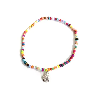 Moda Pulsera de Tobillo de colores de Cristal Perlas pulseras para el tobillo para las Mujeres Boho Oro Color de Plata de la Pulsera de Cadena del Océano de la Playa de Pie de la Joyería