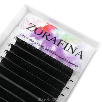 ZORAFINA 16Rows de Imitación de visón individuales de las pestañas pestañas maquiagem cilios para los profesionales suave visón pestañas de extensión