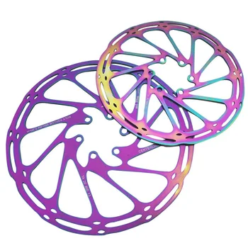 Bicicleta de montaña Rotor de Freno de Disco Colorido de la línea central De 160 Mm180mm Ultraligero MTB Bicicleta de Carretera arco iris Frenos de Disco Hidráulicos para SRAM