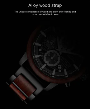 Nueva Marca de lujo para Hombre Relojes 2021Classical de Aleación de Madera de Cuarzo reloj de Pulsera de Negocio Cronógrafo Reloj para Hombre