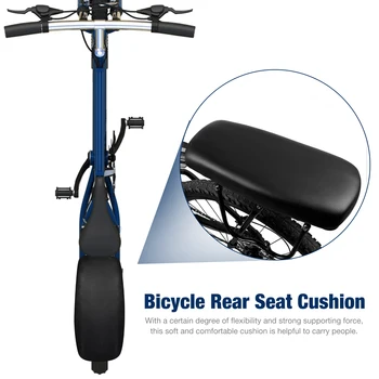 Bicicleta cojín del asiento trasero 36x16x4.5cm de montaña, bicicleta de carretera cojín del asiento trasero suave amortiguador de cuero grueso de la cubierta del asiento #W