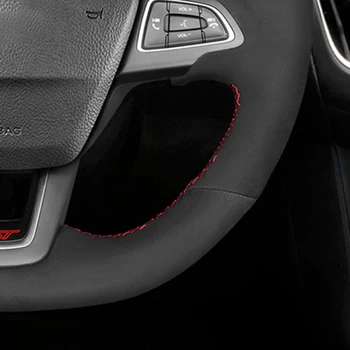 De ante negro del Coche de la Cubierta del Volante Para Ford Focus (RS | ST | ST-Line)-2018 Kuga (ST-Line) Ecosport (ST-Line)