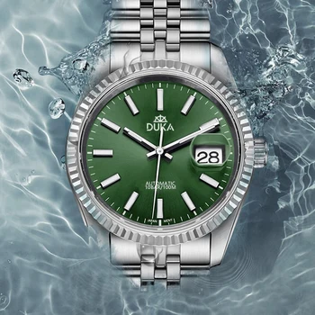 2021 Nueva DUKA Reloj de Pulsera de Lujo de la Marca 100M Impermeable de los Hombres Relojes Mecánicos Automáticos Calendario de Cristal de Zafiro reloj de los hombres