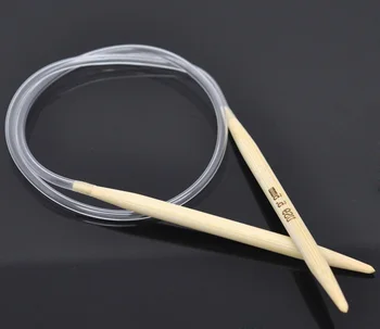 Carbonizado de Bambú Agujas de Tejer Circulares Tubo Transparente Ganchos de Crochet 40/50/80 cm de Largo Para Tejer Suéter de Herramientas de Costura