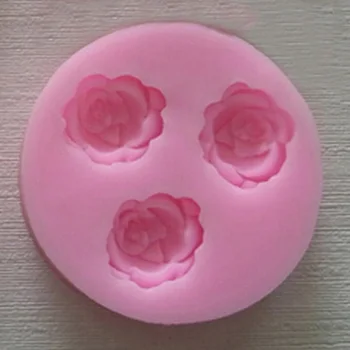 Rosa Flor Molde de Silicona para Fondant Decoración de la Torta de Galleta de Chocolate Jabón de Arcilla de Polímero de Resina