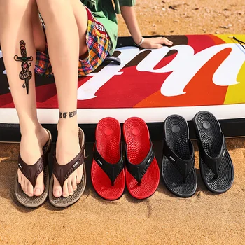De verano los Hombres de Zapatillas Flip Flops de secado Rápido Zapatillas de EVA Suave Macho de la Calle de la Playa de Zapatillas de Masaje Casual Flip-Flop Calzado Size40-45