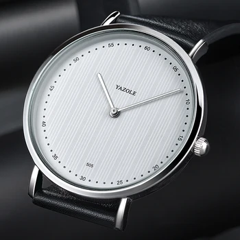 YAZOLE Nueva Minimalista de los Hombres Relojes Ultra-delgada Simple Reloj Para los Hombres Impermeable reloj de Pulsera de Cuero Reloj de Cuarzo Relogio Masculino