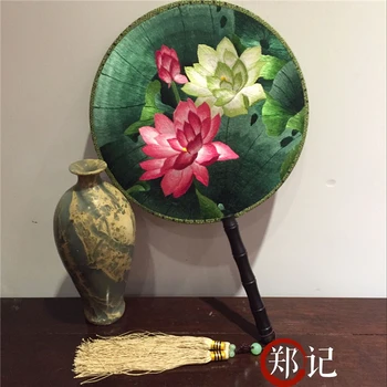 China antigua Artesanía de Suzhou de la Especialidad de Bordado de Suzhou Bordado de Doble cara Bordado de Baile del Palacio del Ventilador de Regalos