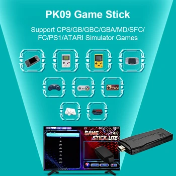 POWKIDDY Juego de la Tv Stick 4K de Vídeo HD de la Consola de juegos de Arcade Retro 64GB 10000 Juegos Inalámbrico de Doble Controlador Gamepad para Niños Regalos
