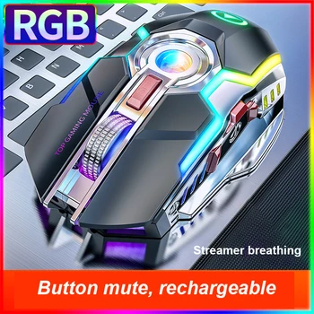 2021 Nuevo A5 RGB Streamer Ratón Mini Ratón Inalámbrico de Juegos de azar en Silencio Láser Óptico de 2.4 GHz Juego USB Recargable Portátil Plug and Play