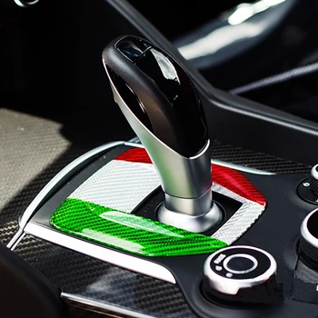 Real de fibra de carbono, utilizado en el Alfa Romeo Giulia stelvio 2017-2019 coche del centro de la consola de transmisión de la caja de engranajes cubierta de recorte