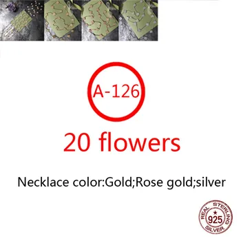 A126 S925 20 de flores collar de la plata esterlina de la moda de estilo de cuatro hojas de la flor de trébol de alta gama de estilo de la nueva joyería de la novia