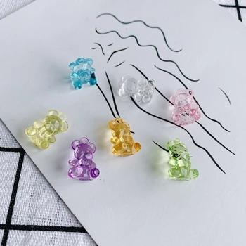 BRICOLAJE accesorios de la joyería de color multicolor opcional oso colgante pendientes de accesorios de la joyería de materiales de