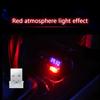 Mini USB LED de Luz del Coche Auto de la Atmósfera Interior de la Luz Decorativa de la Lámpara de Iluminación de Emergencia Automático del PC de Luz de colores de los Accesorios Automóvil