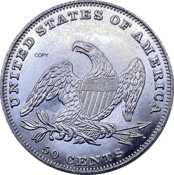 Estados Unidos De Moneda De 1836 50 Centavos Cubiertas De Busto Moneda De Medio Dólar Cupronickel De Plata Bañada Copia De La Moneda