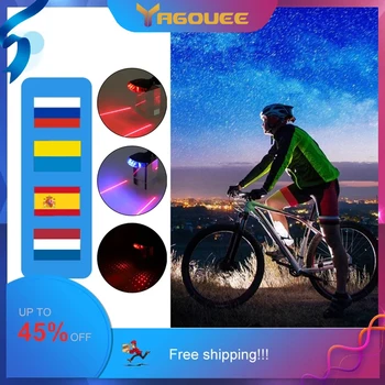 Bicicleta lámpara trasera de bicicleta de alta visibilidad de la luz trasera led mtb luces de los accesorios de los bienes para bicicleta luz trasera LED Láser de Seguridad de bicicletas