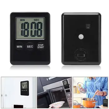 Magnético LCD Digital de Cocina Temporizador de cuenta atrás, Alarma con Soporte Temporizador de Cocina Práctico Temporizador de Cocción Reloj despertador