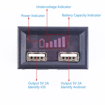 3S 4S de Litio Capacidad de la Batería Indicador de Doble Salida USB de 5V 2A 3.7 V 4.2 V Baterías de Litio de la Pantalla LED Para la Batería de Plomo-ácido