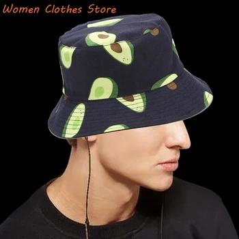 Las Mujeres Bucket Hats Aguacate Impresión Sombrero De Cubo De Verano Pescador Sombrero De Algodón Reversible Sombrero Para El Sol De La Playa De Sombrero Para Las Mujeres De Los Hombres Adolescentes