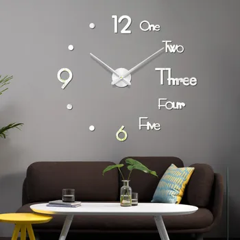 Creativo Digital Reloj de Pared 3D etiqueta Engomada de Reloj de Diseño Moderno Reloj DIY Relojes De Pared Reloj de la Cocina Sala de estar Decoración para el Hogar en CD