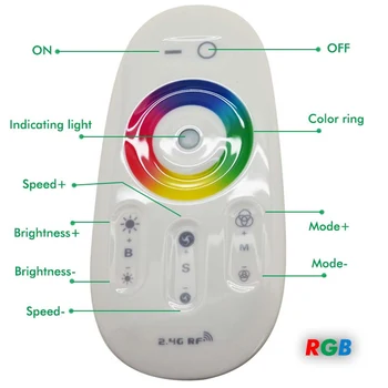 1set/lot DC12-24V 18A RGB/RGBW LED Controlador de 2.4 G de la Pantalla Táctil de Control Remoto RF Para 5050/3528 RGB de la Tira del LED/Bombilla/Downlight
