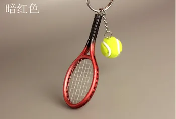 10cm Creativo de Tenis Llavero, Adorno Divertido Juguete de la Raqueta de Tenis Mini Deportes de Tenis de Regalo de la Novedad Llavero Colgante para Mochila