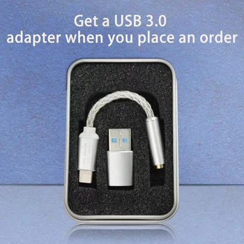 DAC Amplificador de Auriculares USB Tipo C A 3,5 mm Interfaz de Audio para Auriculares Adaptador de Audio de 32 bits / 384 khz Decodificador Digital Converter
