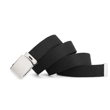 Cinturón de lona al aire libre Táctico de Formación de la Correa Masculina Casual de Cintura Ajustable con Hebilla de Metal Para los Pantalones de Metal Hebilla de los Cinturones de 3.8 amplia