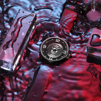 Diseño Creativo Hueco Movimiento De Cuarzo Militar Mate De Cuero Calendario Reloj De Pulsera Impermeable De Deporte De Moda Los Relojes De Pulsera Para Hombres