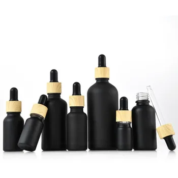 1 Pcs Portátiles Esmerilado De Vidrio Negro, Botella Con Gotero De Viajes Recargables, Envases De Productos Cosméticos Para El Aceite Esencial De Perfumes Y Colonias