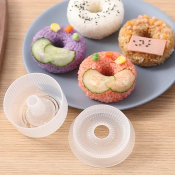 Creativo en Forma de Rosquilla Bola de Arroz Molde de Estilo Japonés con Arroz Redondo Moldes del Hogar de la Cocina de BRICOLAJE para Niños de Arroz Bento Sushi Maker