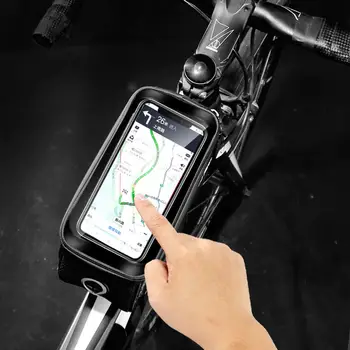 HOMBRE SALVAJE 6.2 Pulgadas Impermeable Marco Frontal de una cámara de Bicicleta Bolsas de Bicicleta de Teléfono de Pantalla Táctil Caso de la Bolsa de Bicicleta de la parte Superior del Tubo de la Bolsa de Accesorios de Moto