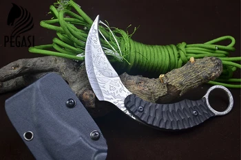 PEGASI G10 calidad forjado a mano en garra cuchillo al aire afilado cuchillo de caza del cazador cuchillo cuchillo de la selva