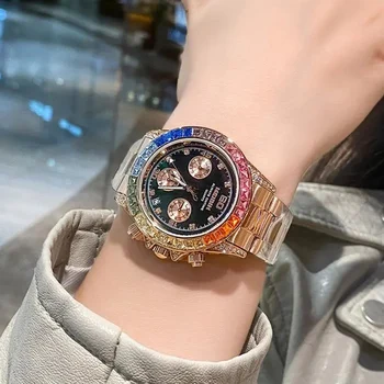 2021 Reloj de Mujer de Moda de Lujo del Diamante de las Señoras de los relojes de Pulsera de Acero Inoxidable relogio feminino Para las Mujeres del Reloj Reloj de Cuarzo
