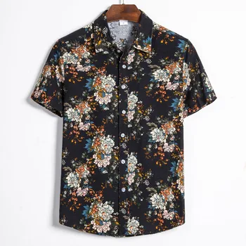 De verano para Hombre de Etnia Camisa de Manga Corta Casual de Impresión Camisa Hawaiana Blusa Camisa de los Hombres camisa masculina más el tamaño de la Camisa de los Hombres de 2020