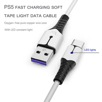 2m USB-Cargador de ca Cable Para PS5 Controlador de Alimentación Cable de Carga Para Sony Playstation 5 PS4 Gampad palanca de mando de Accesorios de Juego