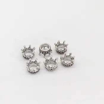 Estilo de la moda de 32 piezas/lote de la Corona encantos de la Joyería de DIY hechos a mano de los Pendientes del collar de la pulsera de la Artesanía 7*10*10mm