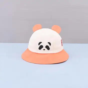 LDSLYJR 2021 nuevo estilo de dibujos animados panda Cubo Sombrero de Pescador Sombrero de viaje al aire libre sombrero de Sol Cap Sombreros para el niño el niño y la niña de 14