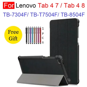 Para Lenovo Tab 4 7 Esencial de la TB-7034F 7054F de la Tableta de la PU de Cuero de Caso Tab 4 8 Plus TB-8504F 8704F Ajustable Soporte Plegable de la Cubierta