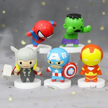 Toy de cumpleaños decoración de Hulk, Capitán de Iron man, Thor Odinson Torta Mini de una Estatuilla de la Decoración de Juguetes Para los Niños Regalos