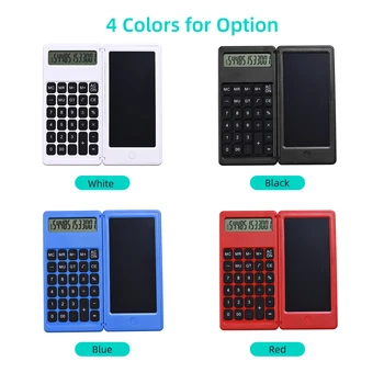 6 Pulgadas LCD de la Escritura de la Tableta de Dibujo Digital Pad calculadora Plegable Calculadora de 12 Dígitos de la Pantalla con el Lápiz óptico Botón de Borrado