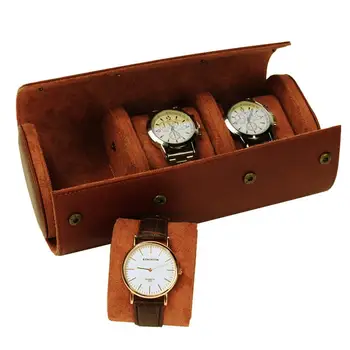 1Pc 3 Ranuras de Reloj Caja de Almacenamiento Elegante Portátil de la Vendimia Caja de Reloj caja de Reloj del soporte de Reloj de Regalo