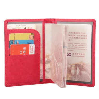 Zongshu de la PU de Cuero titular de un pasaporte de la función multi caso de pasaporte multifuncional clip de viaje Vuelos clip (personalizado disponible)