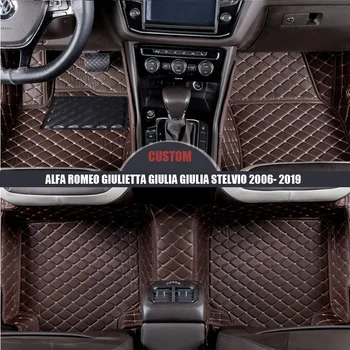 Por encargo de la Pu de Coche alfombras de Piso para Alfa Romeo Giulietta Julia Julia Stelvio 2006 - 2019 Auto Accesorios Auto Estilo del Tronco de la Estera