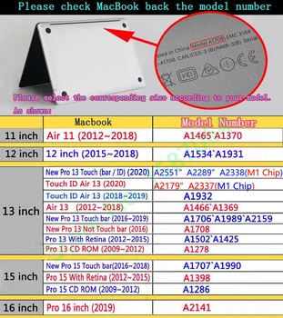 Nuevo Cristal\Mate de Caso Para Apple Macbook Air Pro Retina M1 Chip 11 12 13 15 16 pulgadas ,Caso Para el año 2020 Pro13 A2338 A2289 A2179+regalo