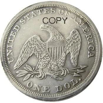 1845 Sentado Libertad Dólar De Plata Chapado En Copia Monedas